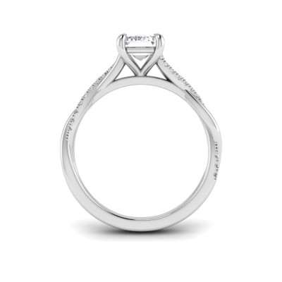 1 Ct Emerald Moissanite & 0.14 Ctw Diamond Twisted Vine Engagement Ring