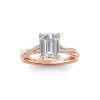 3 Ct Emerald Lab Diamond & 0.14 Ctw Diamond Twisted Vine Engagement Ring