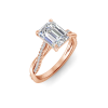 3 Ct Emerald Lab Diamond & 0.14 Ctw Diamond Twisted Vine Engagement Ring