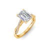 4 Ct Emerald Lab Diamond & 0.14 Ctw Diamond Twisted Vine Engagement Ring