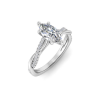 1 Ct Marquise Lab Diamond & 0.14 Ctw Diamond Twisted Vine Engagement Ring