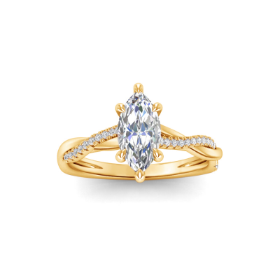 1.5 Ct Marquise Lab Diamond & 0.14 Ctw Diamond Twisted Vine Engagement Ring