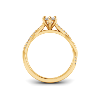 1.5 Ct Marquise Lab Diamond & 0.14 Ctw Diamond Twisted Vine Engagement Ring