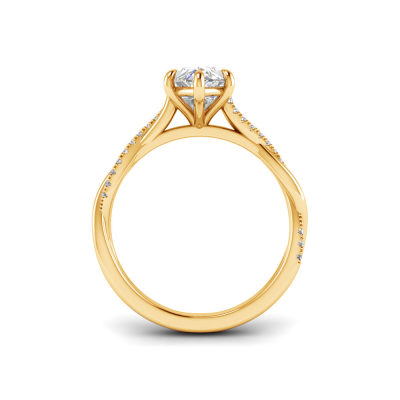 4 Ct Marquise Lab Diamond & 0.14 Ctw Diamond Twisted Vine Engagement Ring