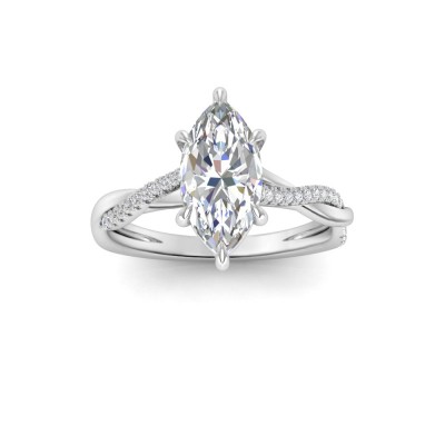 2 Ct Marquise Moissanite & 0.14 Ctw Diamond Twisted Vine Engagement Ring