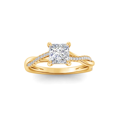 1.14 Ctw Princess Diamond Twisted Vine Engagement Ring