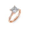 2 Ct Princess Lab Diamond & 0.14 Ctw Diamond Twisted Vine Engagement Ring