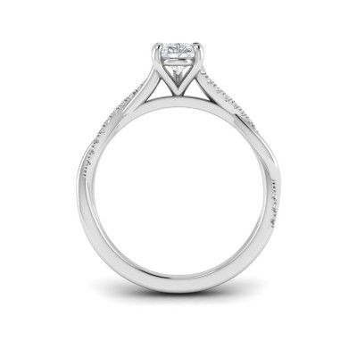 1.14 Ctw Pear Lab Diamond Twisted Vine Engagement Ring, IGI Certified