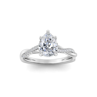 4.14 Ctw Pear CZ Twisted Vine Engagement Ring