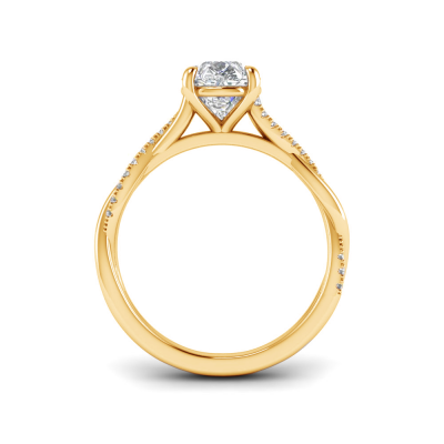 3.5 Ct Pear Lab Diamond & 0.14 Ctw Diamond Twisted Vine Engagement Ring