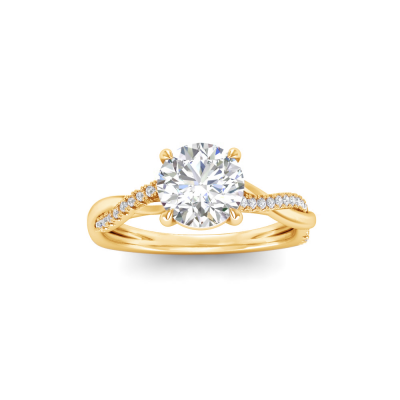 1.14 Ctw Round Diamond Twisted Vine Engagement Ring