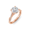 2.5 Ct Round Moissanite & 0.14 Ctw Diamond Twisted Vine Engagement Ring