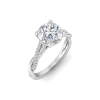 2 Ct Round Lab Diamond & 0.14 Ctw Diamond Twisted Vine Engagement Ring