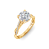 2 Ct Round Lab Diamond & 0.14 Ctw Diamond Twisted Vine Engagement Ring