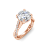 2.50 Ct Round Moissanite & 0.25 Ctw Diamond Twisted Vine Engagement Ring