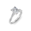 3 Ct Radiant Lab Diamond & 0.14 Ctw Diamond Twisted Vine Engagement Ring