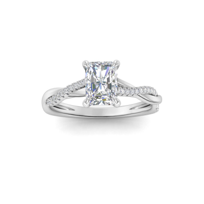 1.14 Ctw Radiant Lab Diamond Twisted Vine Engagement Ring, IGI Certified