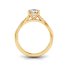1 Ct Round Moissanite & 0.14 Ctw Diamond Twisted Vine Engagement Ring