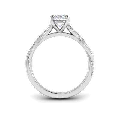 1.64 Ctw Oval Lab Diamond Twisted Vine Engagement Ring, IGI Certified