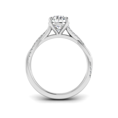 2 Ct Oval Lab Diamond & 0.14 Ctw Diamond Twisted Vine Engagement Ring