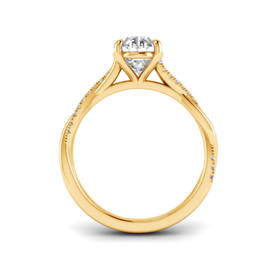4 Ct Oval Lab Diamond & 0.14 Ctw Diamond Twisted Vine Engagement Ring