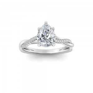1.14 Ctw Pear Lab Diamond Twisted Vine Engagement Ring, IGI Certified