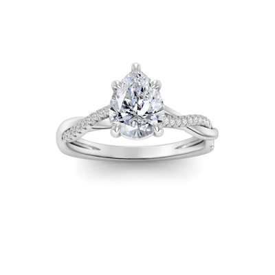1.14 Ctw Pear Lab Diamond Twisted Vine Engagement Ring, IGI Certified