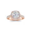 2 Ct Cushion Lab Diamond & .41 Ctw Diamond Pavé Halo Engagement Ring