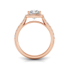 2 Ct Cushion Lab Diamond & .41 Ctw Diamond Pavé Halo Engagement Ring