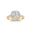 2 Ct Cushion Lab Diamond & .41 Ctw Diamond Pavé Halo Engagement Ring