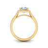 2 Ct Cushion Lab Diamond & .41 Ctw Diamond Pavé Halo Engagement Ring