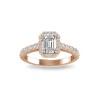 1 Ct Emerald Moissanite & .41 Ctw Diamond Pavé Halo Engagement Ring