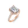 2 Ct Emerald Lab Diamond & .41 Ctw Diamond Pavé Halo Engagement Ring