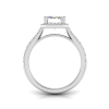 2 Ct Emerald Lab Diamond & .41 Ctw Diamond Pavé Halo Engagement Ring