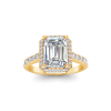 2 Ct Emerald Lab Diamond & .41 Ctw Diamond Pavé Halo Engagement Ring