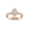 .90 Ctw Marquise Diamond Pavé Halo Engagement Ring