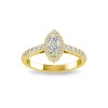 .50 Ct Marquise Moissanite & .40 ctw Diamond Pavé Halo Engagement Ring