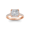 2 Ct Princess Lab Diamond & .41 Ctw Diamond Pavé Halo Engagement Ring