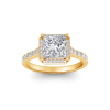 1.41 Ctw Princess Diamond Pavé Halo Engagement Ring