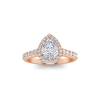 1.40 Ctw Pear CZ Pavé Halo Engagement Ring