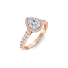 1.40 Ctw Pear CZ Pavé Halo Engagement Ring