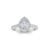 1.40 Ctw Pear CZ Pavé Halo Engagement Ring