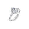 1.40 Ctw Pear CZ Pavé Halo Engagement Ring