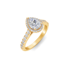 1 Ct Pear Moissanite & .40 Ctw Diamond Pavé Halo Engagement Ring