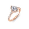 1.41 Ctw Pear Diamond Pavé Halo Engagement Ring