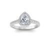 1.41 Ctw Pear Diamond Pavé Halo Engagement Ring