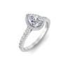 1.41 Ctw Pear Diamond Pavé Halo Engagement Ring