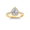 1 Ct Pear Moissanite & .41 Ctw Diamond Pavé Halo Engagement Ring
