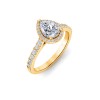 1 Ct Pear Moissanite & .41 Ctw Diamond Pavé Halo Engagement Ring