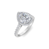 3.15 Ctw Pear CZ Pavé Halo Engagement Ring